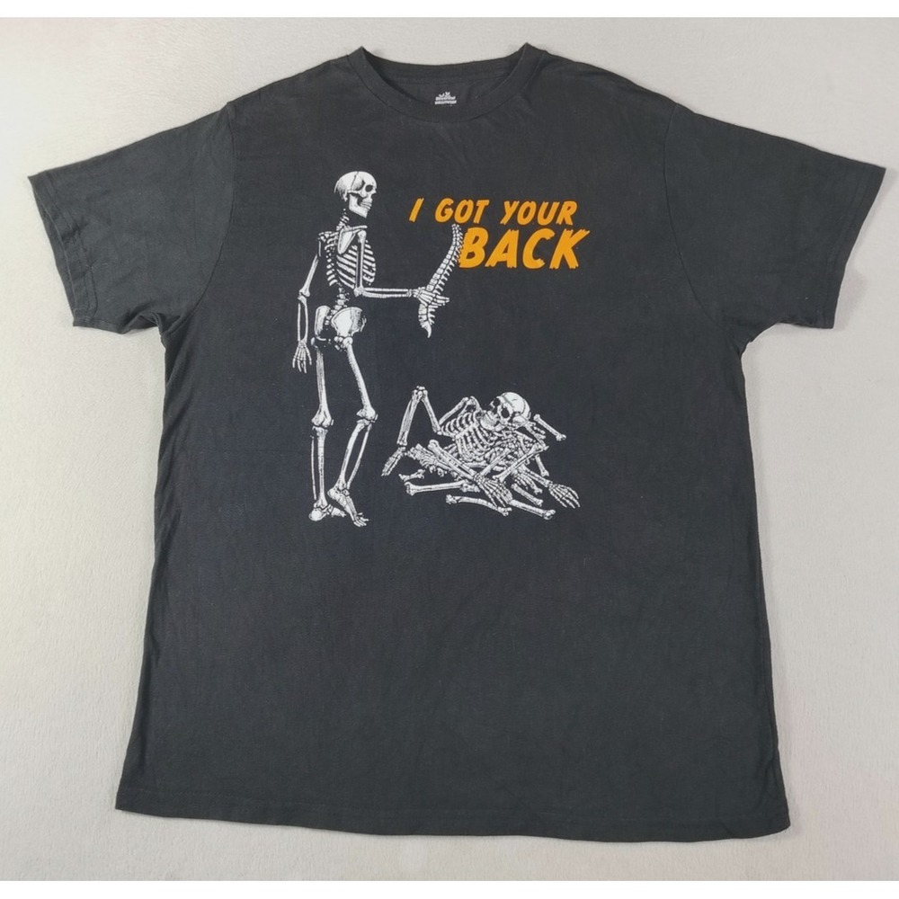 Celebrate! Halloween Shirt Mens Large Black I Got Your Back Skeleton Funny Tee
